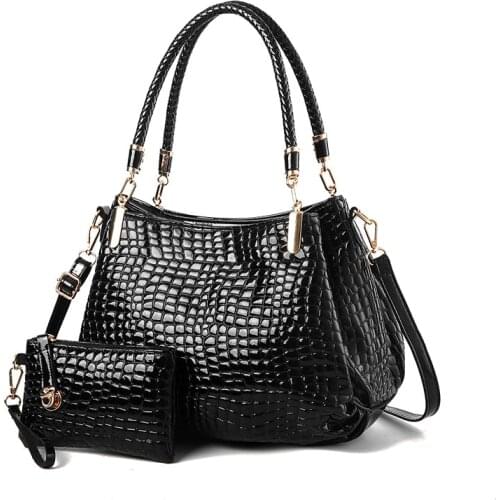 2 in 1Women Leather bags Stone Shoulder Bags+ purse Fashion Top-Handle Handbags Casual Tote Bags Designer Messenger Bags