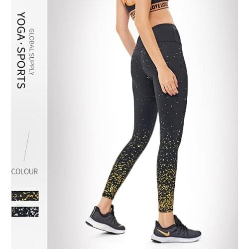 Women Yoga Pants High Waist Glitter Slim Trousers Stretchy Push Up Sportwear Running Fitness Gym Clothes Leggings Sport Fitness