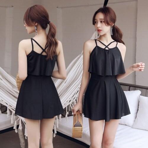 2021 New Korean Up One Piece Swimsuit Sexy Swimwear Women Swimsuit Monokini Bathing Suit Beachwear Summer Swimskirt