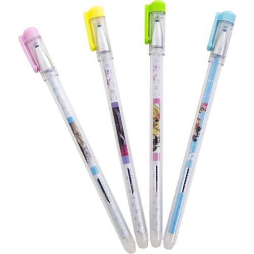 12 PCs Creative Transparent Rod Erasable Pens Kids Prizes Blue Ink Erasable Gel Pen School Office Supplies Stationery Wholesale