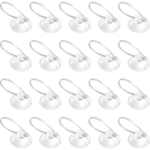 50/100Pcs/pack 25mm Fish Tank Suction Cups Aquarium Suction Cup Clip Suction Hooks with Adjustable Cable Ties