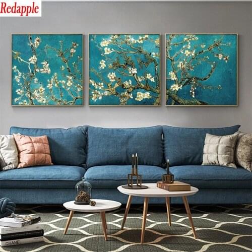 Diamond Painting Hot selling home art, ginkgo tree flowers Cross Stitch Diamond Mosaic Embroidery crystal Beaded Handicraft3pcs