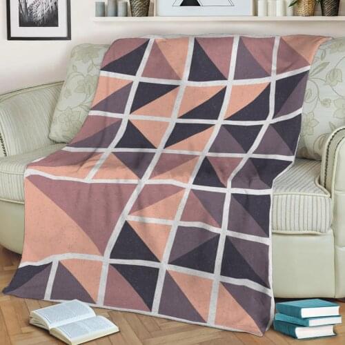 Abstract Geometric Pattern 3D Printed Velvet Plush Throw Fleece Blanket Bedspread Sherpa Blanket Home Decora