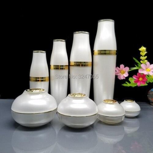 White Spray Bottle,Cosmetic Professional 30/50/80/100ml Lotion Pump Bottle,Empty Acrylic Emulsion Container,5g10g30g50g CreamJar