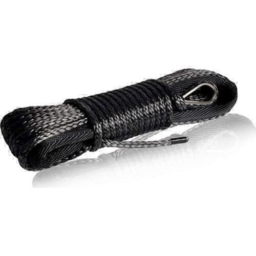 Free shipping 5MMx28M Black Synthetic Winch Rope String Line off-road UHMWPE Cable Towing Rope With Sleeve for ATV/UTV/SUV