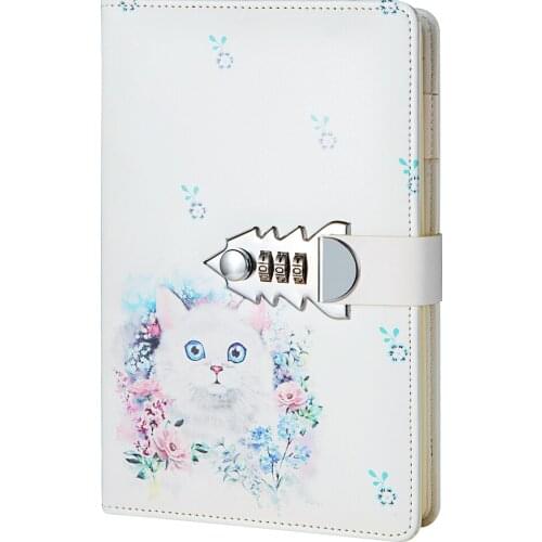 A5 Creative Combination Lock Diary Lined Notepad Hardcover Executive Notebooks, 8.46x5.91 inch (no pen)TPN147