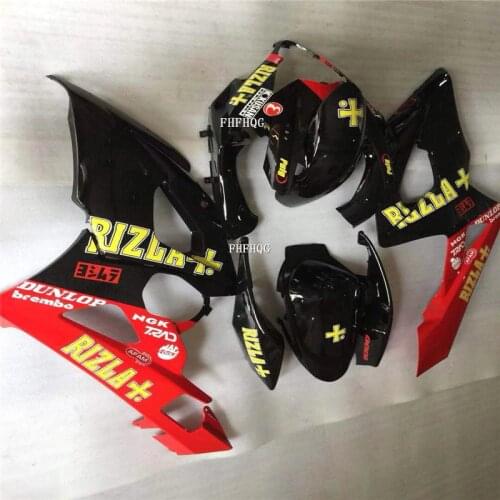 Black fit For Suzuki GSXR1000 K5 05-06 Injection Molding Fairings black and red GSXR 1000 GSX-R 1000 2005 2006 Red
