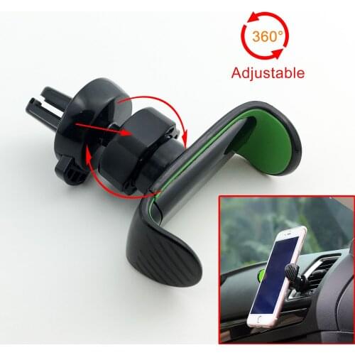 Car Cell Phone Holder Cradle Stand 360 Rotating Black Style Air Vent Mount Accessories