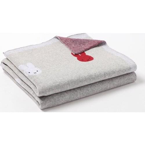 100x80CM Animal Rabbit Baby Blankets Cotton Newborn Bebe Photography Swaddle Sleeping Stroller Infant Accessories