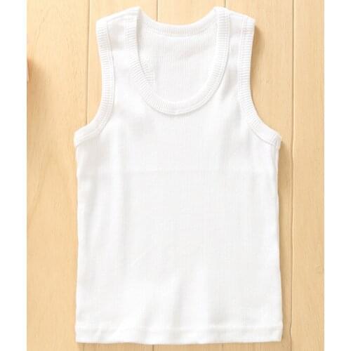 2021 Childrens Clothes Boys Vests Solid Cotton Thin Baby Girl Boy Word Of Tanks For Girls Boys Big Kids Camisole Underwears Top