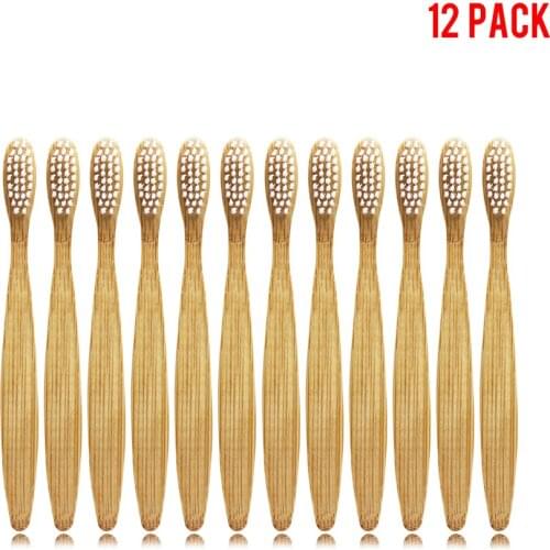 12 Packs Child Toothbrush Kids Toothbrush Soft Bristle Environmental Wood Toothbrush Bamboo Toothbrush Soft-Bristle Bamboo Fibre