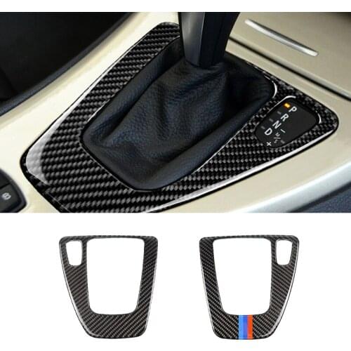 For BMW 3 series E90 E92 E93 2005 2006 2007 2008 2009 2010 2011 2012 LHD/RHD Carbon Fiber Gear Shift Control Panel Cover Trim