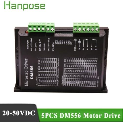 5pcs 12V Stepper Motor Driver 20-50 VDC DM556 2-phase Max 4.2A for 57 86 Series Motor 3D Printer Monitor Equipment