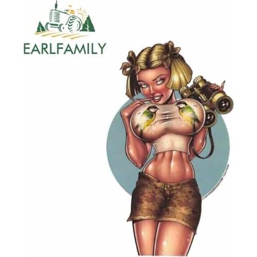 EARLFAMILY 13cm x 13cm Anime Sexy Girls Cartoon Oem Vinyl JDM Bumper Trunk Truck Graphics Waterproof RV VAN 3D DIY Fine Decal