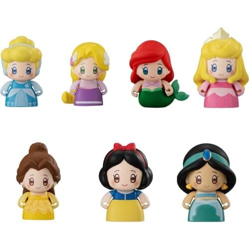 Bandai Genuine Princess Gashapon Snow White Ariel Belle Ariel Rapunzel Aurora Jasmine Action Figure Toys