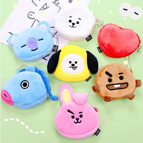 Hot Star Group Bangtan Boy Plush Purse Toys Kpop Popular Cartoon Animal Bt Peluches Purse Bag Pendant Doll Kawaii Gift for Girls