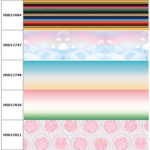 HSDCraft 38MM 75MM Mexico Style Watermelon Lovely Background Pattern Heat Transfer Printed Grosgrain Ribbon for Diy Hair Bow