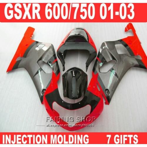 Bodywork Red Fairing kit For Suzuki 750 GSXR600 2001 2002 2003 01 02 03 (EMS free) 100%fit Injection molding fairings n84