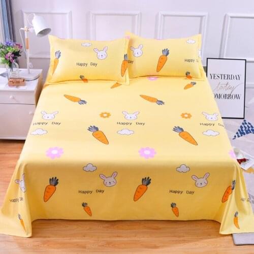 Summer Floral Cute Students Single Double Bedsheet Queen Sheet 200x230cm Soft King Flat Sheet Sanding Bed Twin
