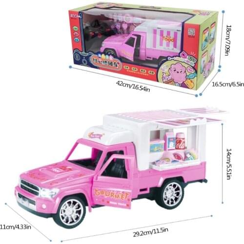 Electric Light Music Remote Control Dessert Car Four Road Spread Car Children Play Simulation Ice Cream Car Toys
