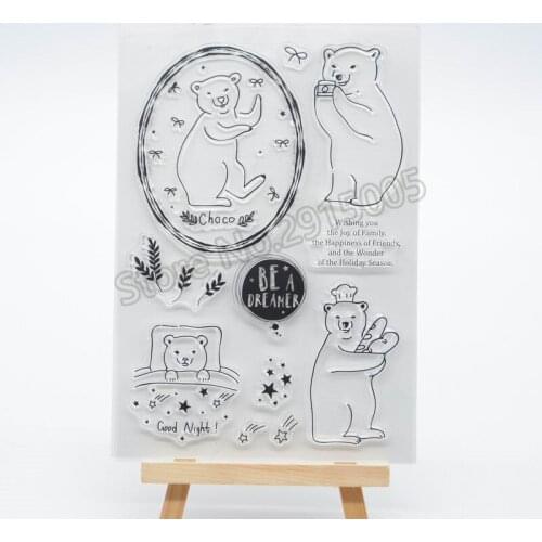 Bear Scrapbook DIY photo cards account rubber stamp clear stamp transparent stamp 11x16cm CS2114