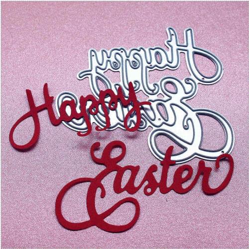 PANFELOU Metal craft Happy Easter paper die cutting dies for Scrapbooking/DIY Valentines day wedding New year cards