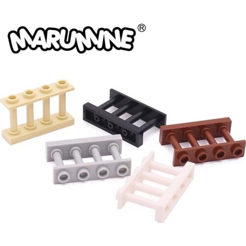 MOC Blocks 15332 Fence 30PCS 1x4x2 Spindled with 4 Studs Classic Building Blocks Street View Compatible Particles Accessories
