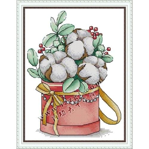 Everlasting Love Winter Bouquet Chinese Cross Stitch Kits Ecological Cotton 11CT 14CT Wedding Decoration For Home