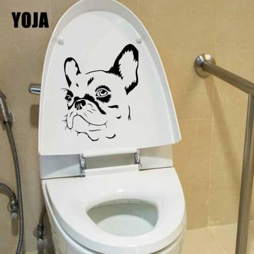 YOJA 20.9X23.7CM French Bulldog Cartoon Wall Sticker Home Decor Bedroom Toilet Decal T5-1557
