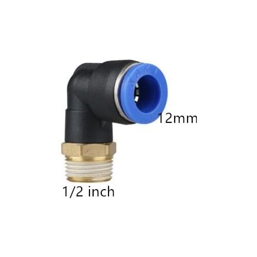 New L type 12mm 1/2 inch pneumatic connecting fitting threaded elbow pu tube quick air connector 90 degree PL 12-04 pipe joint
