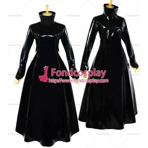 Sissy Maid Gothic Lolita Punk Black Pvc Dress Cosplay Costume Custom-made[G620]