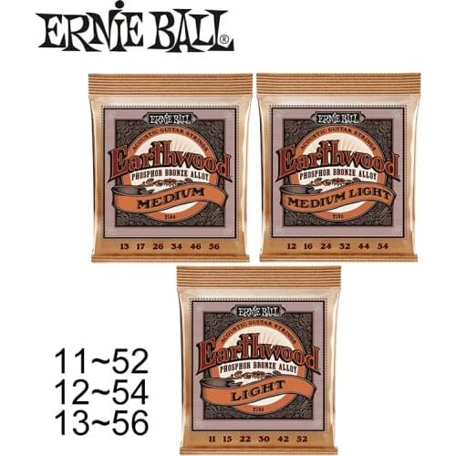 Original Ernie Ball 2148 2146 2144 Phosphor Bronze Alloy Earthwood Acoustic Guitar Strings Set 11-52/12-54/13-56