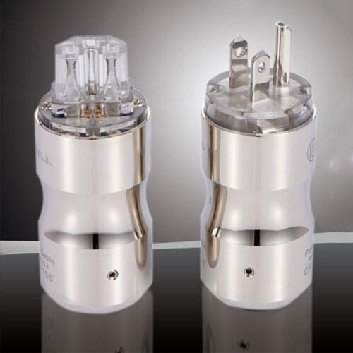 Pair Hi End rhodium Plated Krell US AC Power Plug HIFI Audio Grade Copper US plug & IEC DIY Power Cord power Cable