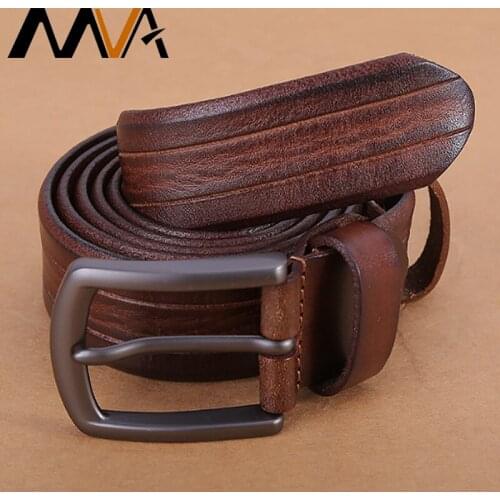 MVA Men Belt Genuine Leather Luxury High Quality Man Leather Belt Vintage Business Belts For Male Waistband Dropshipping 4142