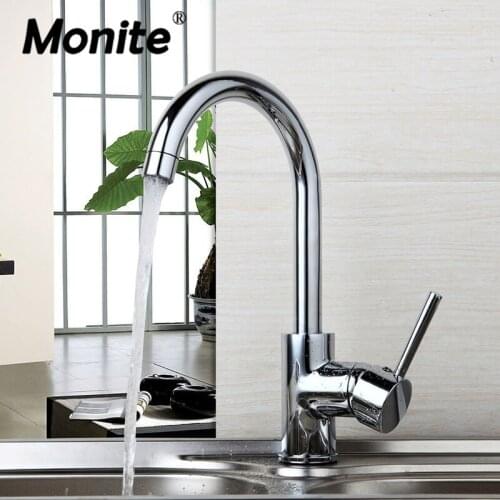 Luxury 360 Swivel Hot & Cold Water Mixer Deck Mounted Faucet Chrome Brass Tap Bathroom Basin Sink Faucet Kitchen Sink Taps