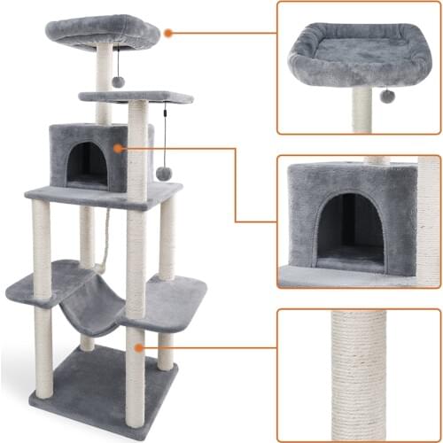 Ru Fast Delivey Cat Tree Scratcher Animal Funny Scratching Post Climbing Tree Toy Activity Centre Protecting Furniture Pet House