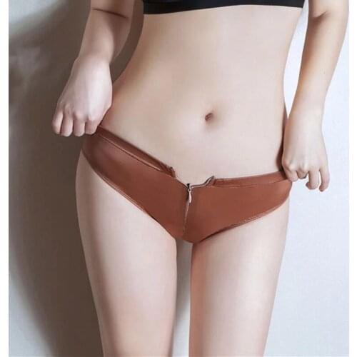 Porno Lingerie Zipper Crotch Panties Low Waist Bragas y tangas mujer Sexy Lingerie Exotic Underwear Women Sexy String Sissy