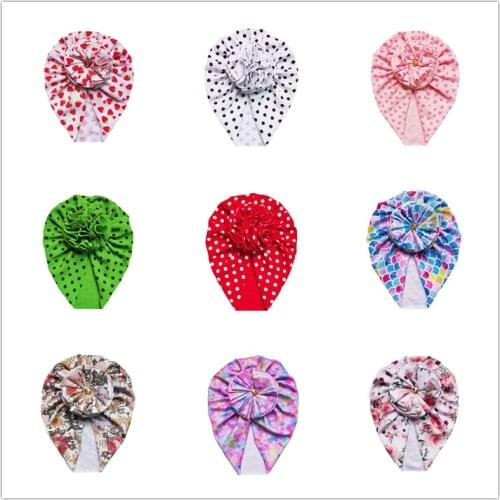 Many Types Printed Baby Hat Turban Knot Baby Girl Boy Flowers Hat Beanie Soft Newborn Infant Toddler Head Wraps Kids Cap