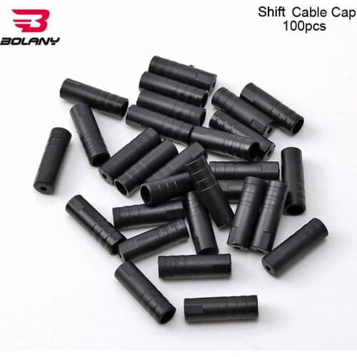 Bolany 100PCS/Lot Shift Cable End Cap 4mm Black Plastic Brake Tips Crimps Bicycles Derailleur Shift Cap Wire Ferrules Bikes Part