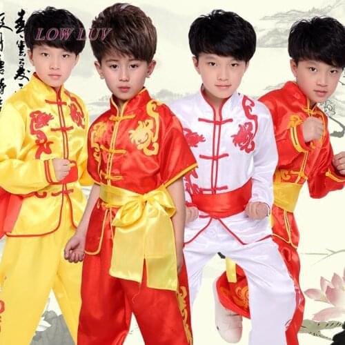 Chinese traditional clothing high quality neutral children 's martial arts performance costumes set children kung fu uniforms
