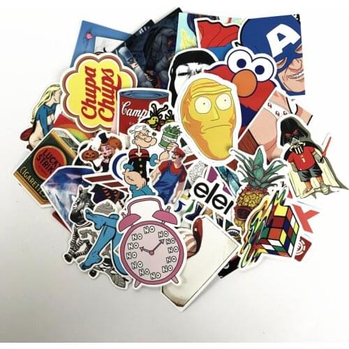 TD ZW 2019 50Pcs/lot Random Mixed Funny Stickers For Snowboard Laptop Luggage Car Fridge Car-Styling Vinyl Home Decor Pegatina