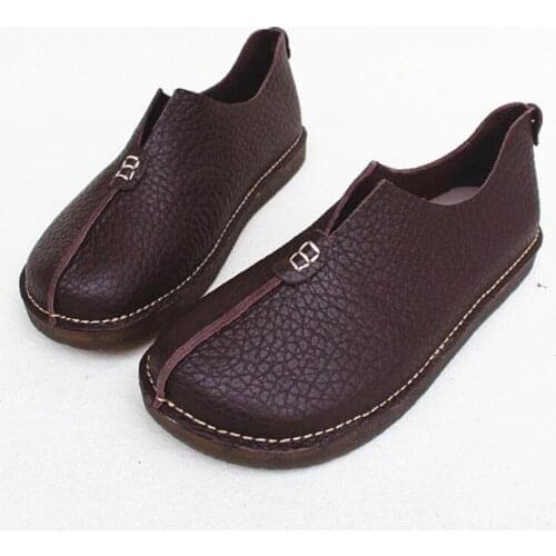 Women Flat Shoes Slip on Woman Sneakers 2020 Women Genuine Leather Shoes Spring Ladies Flat Female Footwear