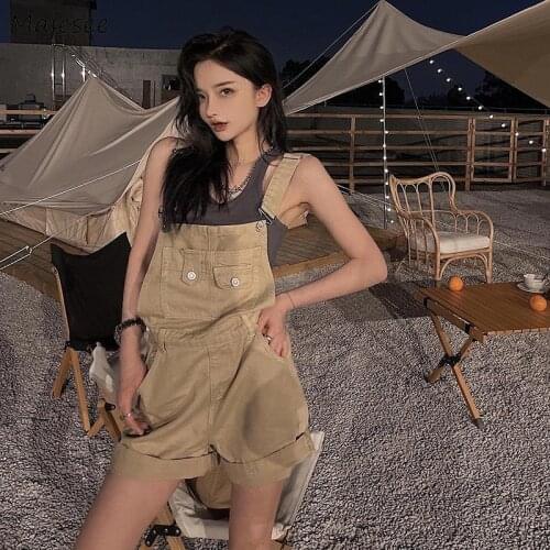 Romper Women Solid Trendy Korean Style Girl Popular Leisure All-match Version Harajuku Vintage Daily Students Ulzzang Chic Femme