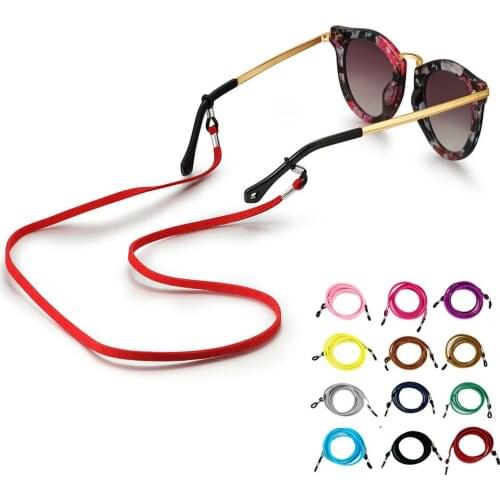 100pcs/lot Colorful Chamois Leather Glasses Lanyards Anti-skid Glasses Strap Neck Cord Sunglasses Eyeglasses Rope
