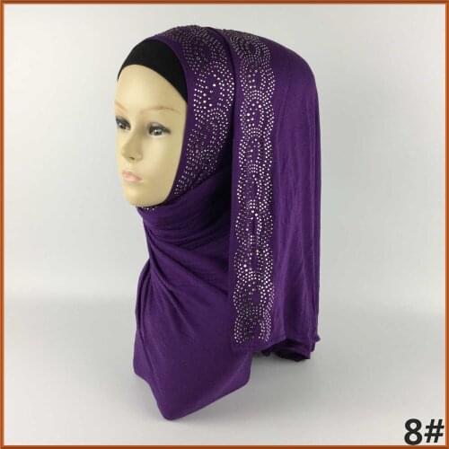 12 pieces/lot) 2017 ramadon muslim rhinestones jersey scarf hijab islamic shawl wrap express shipping QK055