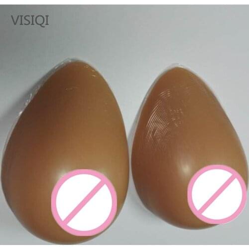 1200g/pair D C Cup Suntan/Nude False breast Artificial Breasts Silicone Breast Forms Fake boobs realistic silicone breast forms