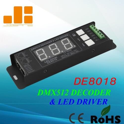 Free Shipping DMX512 Decoder & LED Driver 3 Channels RGB Controller Input DC12-24V Constant Voltage Model:DE8018