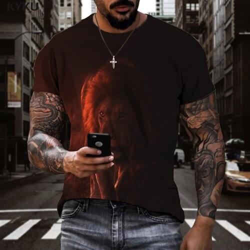 3d Tshirt Lion T shirt Men Skull Tshirts Casual Animal Shirt Print Hip Hop Funny T shirts Short Sleeve summer New Male Tops