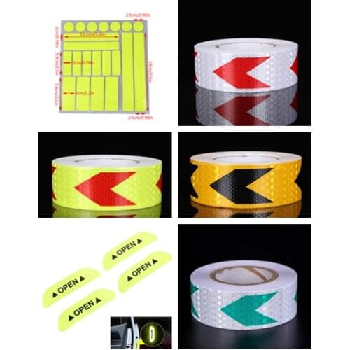 Hot sale 1Pcs/4Pcs Reflective Safety Warning Strip Tape Car Door Bumper Reflector Stickers Decal