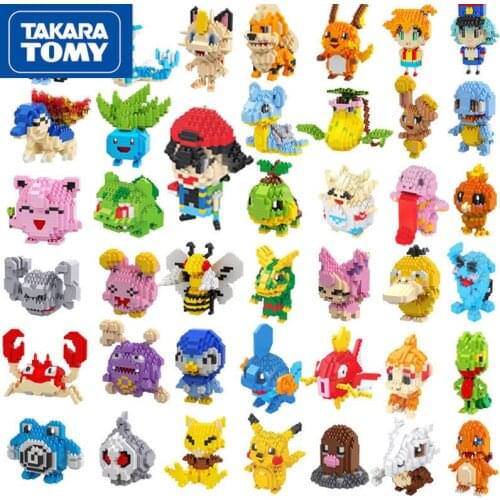 TAKARA TOMY Tiny Particles Assembled Pokemon Pikachu Jeni Turtle Boy Girl Toy Doll